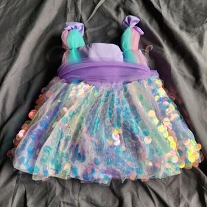 Mermaid toddler infant dress pink purple blue